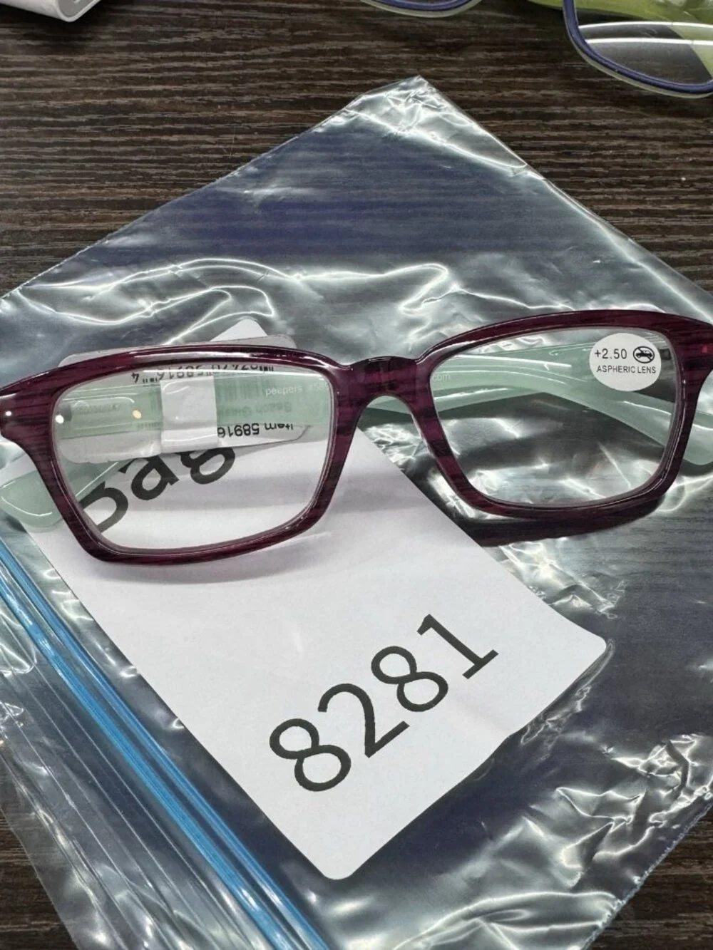 Peepers Reading Glasses Beach Glass Fuchsia Mint + 2.50